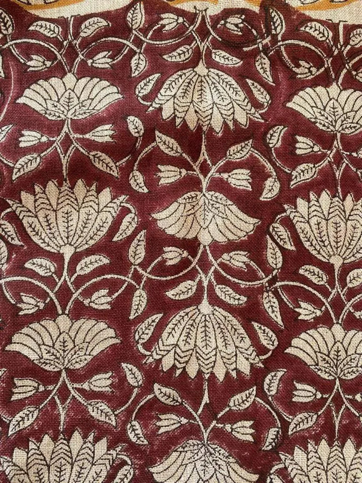 Tulip Flower Block Print Upholstery Fabric - Maple Village Lane