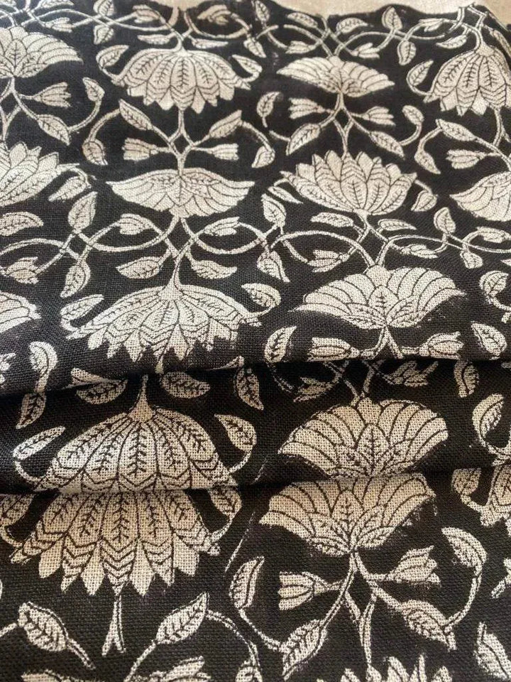 Tulip Flower Block Print Upholstery Fabric - Maple Village Lane