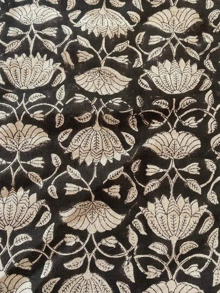 Tulip Flower Block Print Upholstery Fabric - Maple Village Lane