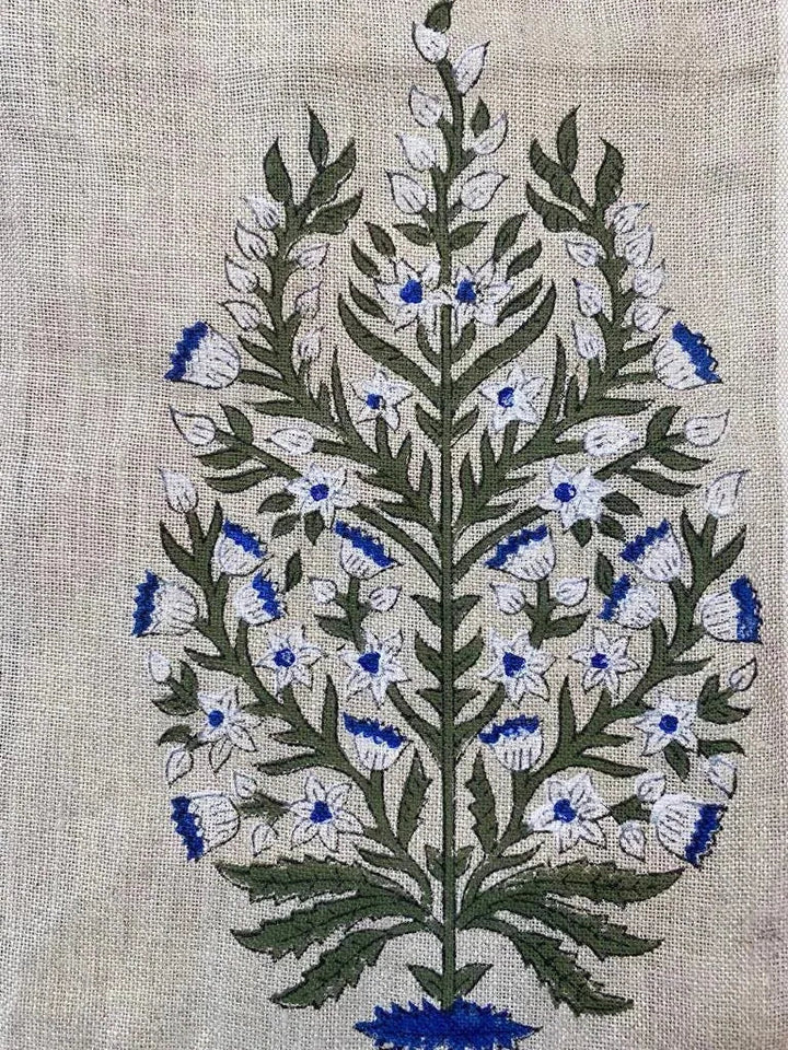 Linen fabric, Fabric by yard, Hand printed fabric, Block Print Fabric, Indian Fabric