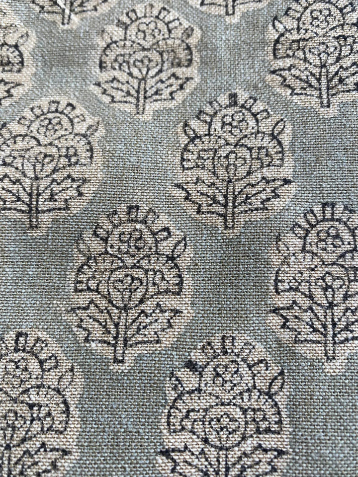 58"inch wide Block Print Handloom Linen Fabric Upholstery Fabric, Pillow Cover Fabric, Curtains ,Craft Use Fabric - Maple Village Lane