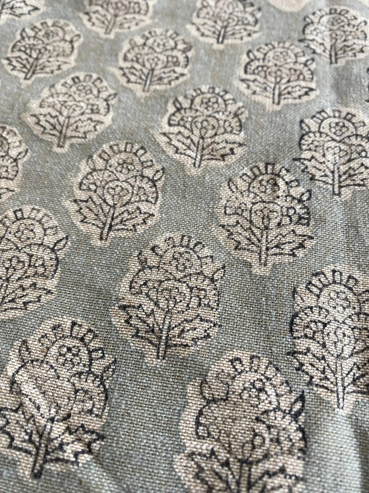 58"inch wide Block Print Handloom Linen Fabric Upholstery Fabric, Pillow Cover Fabric, Curtains ,Craft Use Fabric - Maple Village Lane