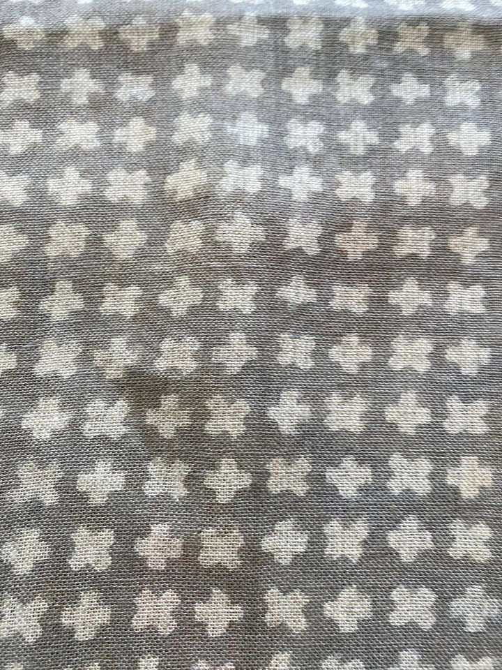 Enoki Designer Hand Block Print Linen Fabric For Upholstery - Maple Village Lane