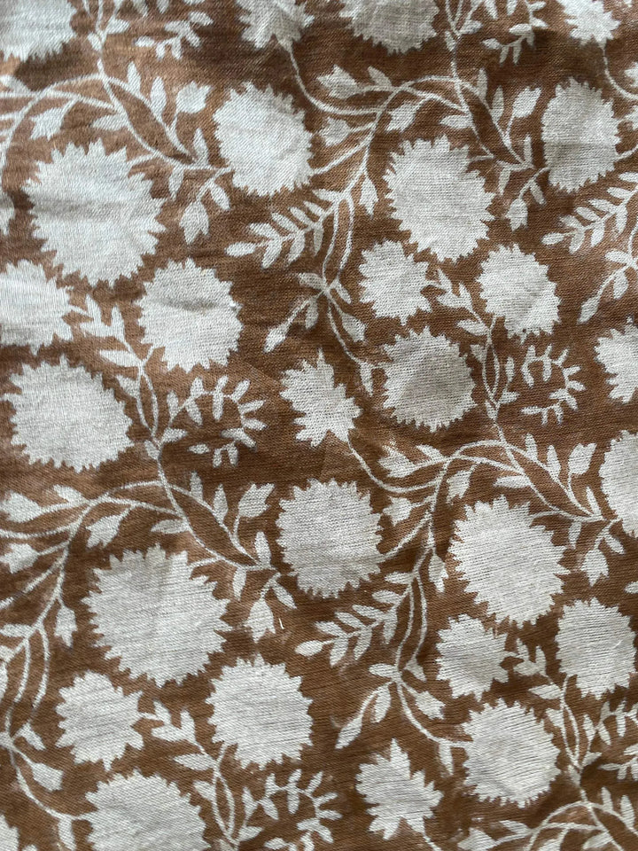 Zaples Block Print Linen Designer Fabric for Upholstery, Curtains and more - Maple Village Lane