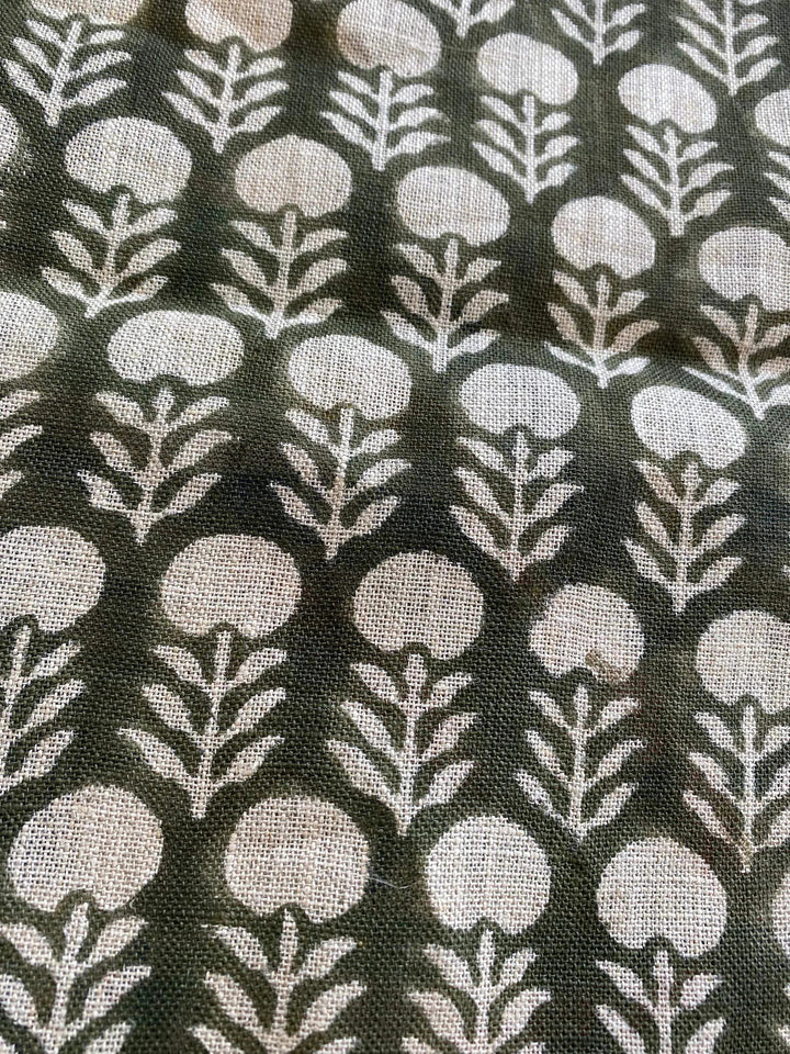 Linen fabric, Fabric by yard, Hand printed fabric, Block Print Fabric, Indian Fabric