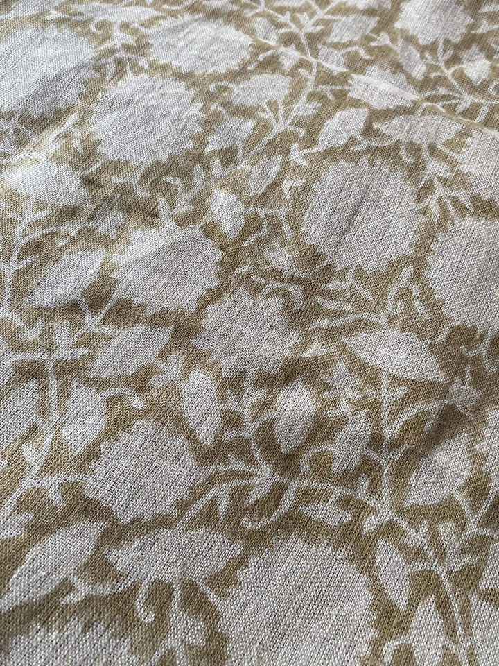 58" inches Indian Hand Block Print Fabric, Indian Linen Fabric, Block Print Fabric, Designer Floral Printing Fabric, Upholstery fabric, - Maple Village Lane