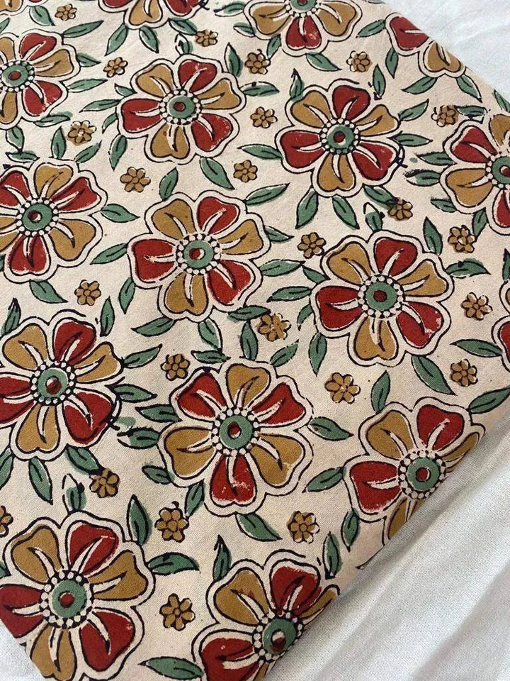 Indian Cotton Block Print Fabric by the Yard -Sewing and Quilting Fabric - Maple Village Lane