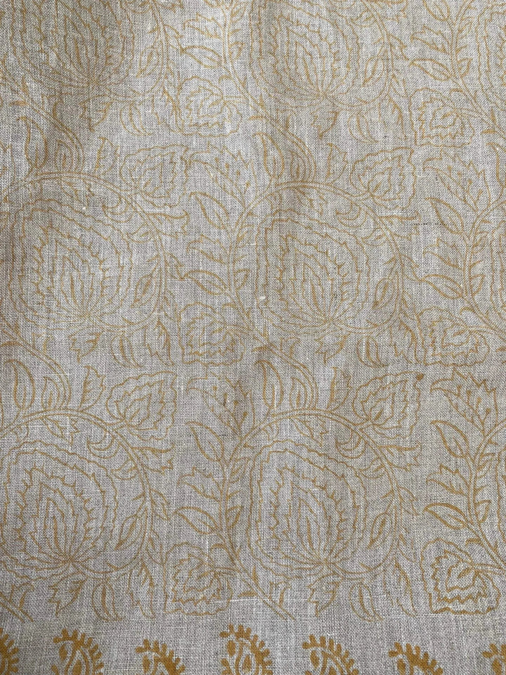 NORA || Indian Hand Block Print Fabric, Indian Linen Fabric, Block Print Fabric, Designer Floral Printing Fabric, Upholstery fabric, Pillow - Maple Village Lane
