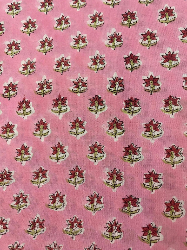 Indian Cotton Block Print Fabric by the Yard -Sewing and Quilting Fabric - Maple Village Lane