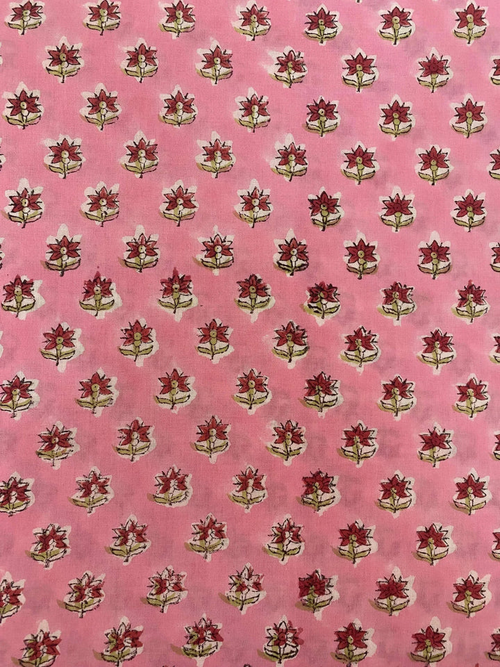 Indian Cotton Block Print Fabric by the Yard -Sewing and Quilting Fabric - Maple Village Lane