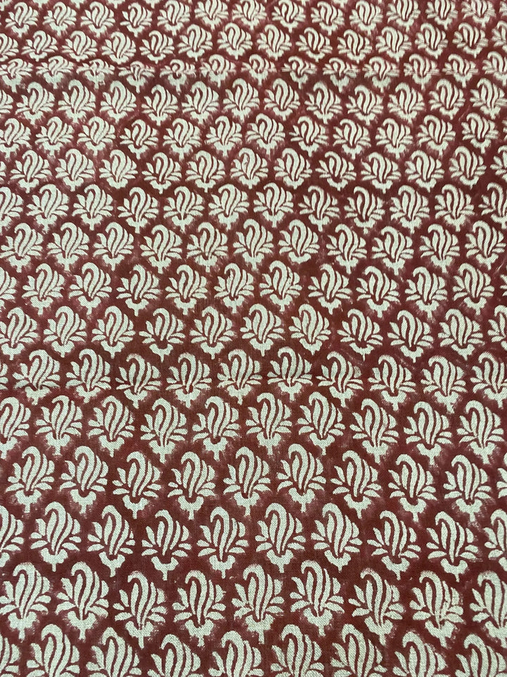 Roseline Hand Block Print Designer Floral Linen Fabric - Maple Village Lane