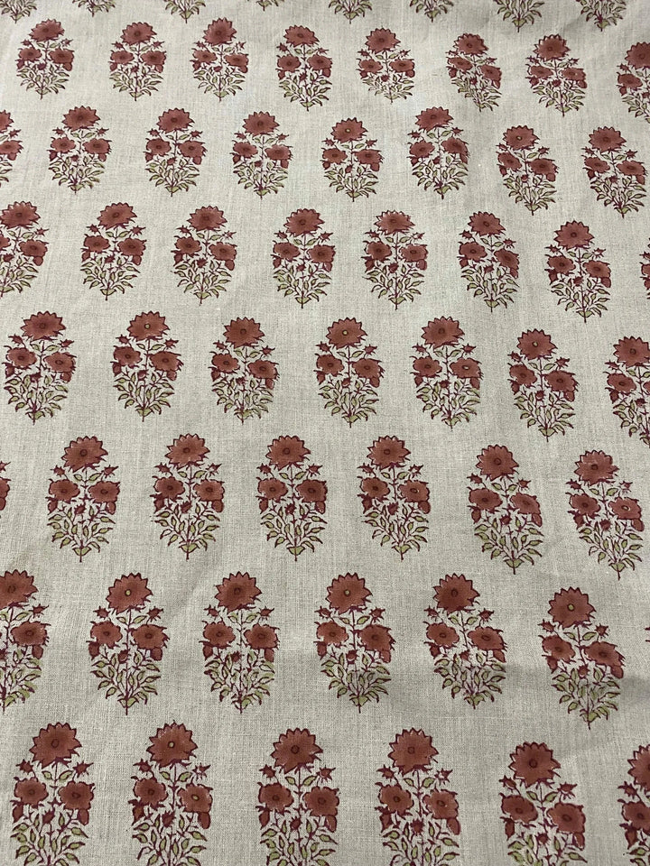 Linen fabric, Fabric by yard, Hand printed fabric, Block Print Fabric, Indian Fabric