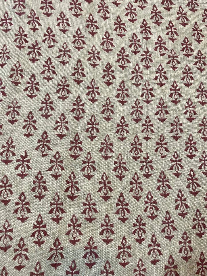 58" inches Indian Hand Block Print Fabric, Indian Linen Fabric, Block Print Fabric, Designer Floral Printing Fabric, Upholstery fabric, - Maple Village Lane