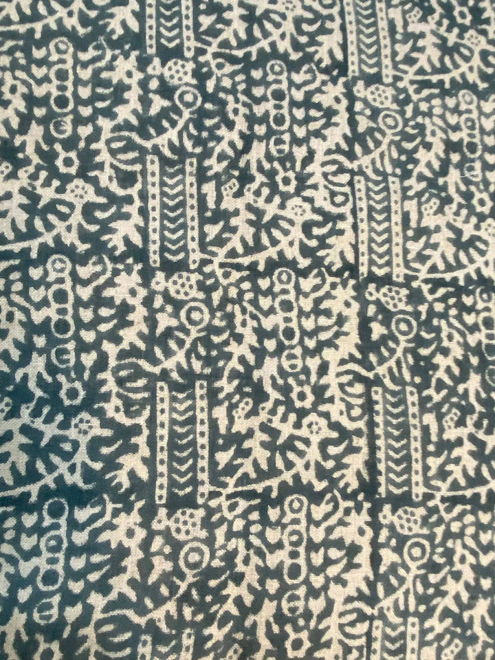 58" inches Hand Block Printed Linen Fabric , Home Decor Best Linen Fabric for decor, pillows ,upholstery, curtain Fabric , Chair Fabric Use - Maple Village Lane