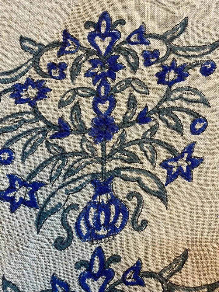 58" inches Indian Hand Block Print Fabric, Indian Linen Fabric, Block Print Fabric, Designer Floral Printing Fabric, Upholstery fabric, - Maple Village Lane