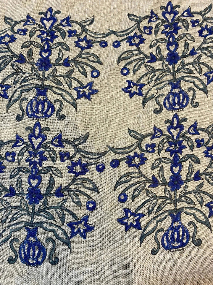 Linen fabric, Fabric by yard, Hand printed fabric, Block Print Fabric, Indian Fabric