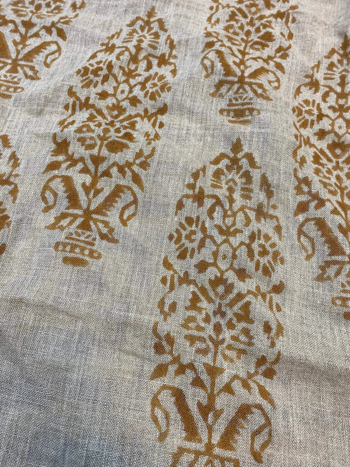 Linen fabric, Fabric by yard, Hand printed fabric, Block Print Fabric, Indian Fabric