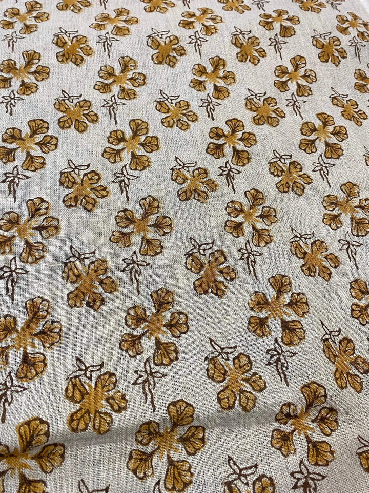 58" inches Hand Block Printed Linen Fabric , Home Decor Best Linen Fabric for decor, pillows ,upholstery, curtain - Maple Village Lane