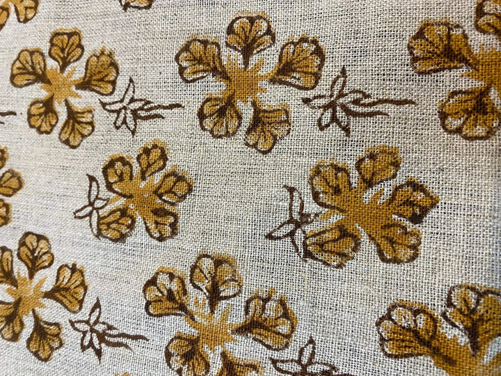 58" inches Hand Block Printed Linen Fabric , Home Decor Best Linen Fabric for decor, pillows ,upholstery, curtain - Maple Village Lane