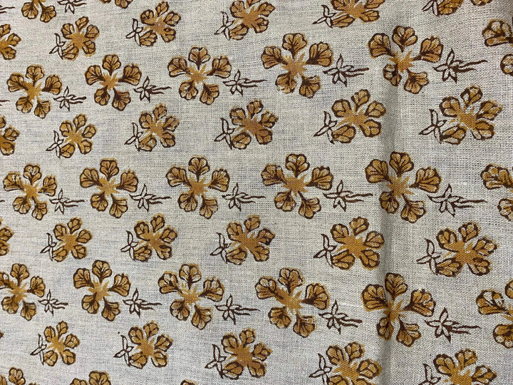 58" inches Hand Block Printed Linen Fabric , Home Decor Best Linen Fabric for decor, pillows ,upholstery, curtain - Maple Village Lane
