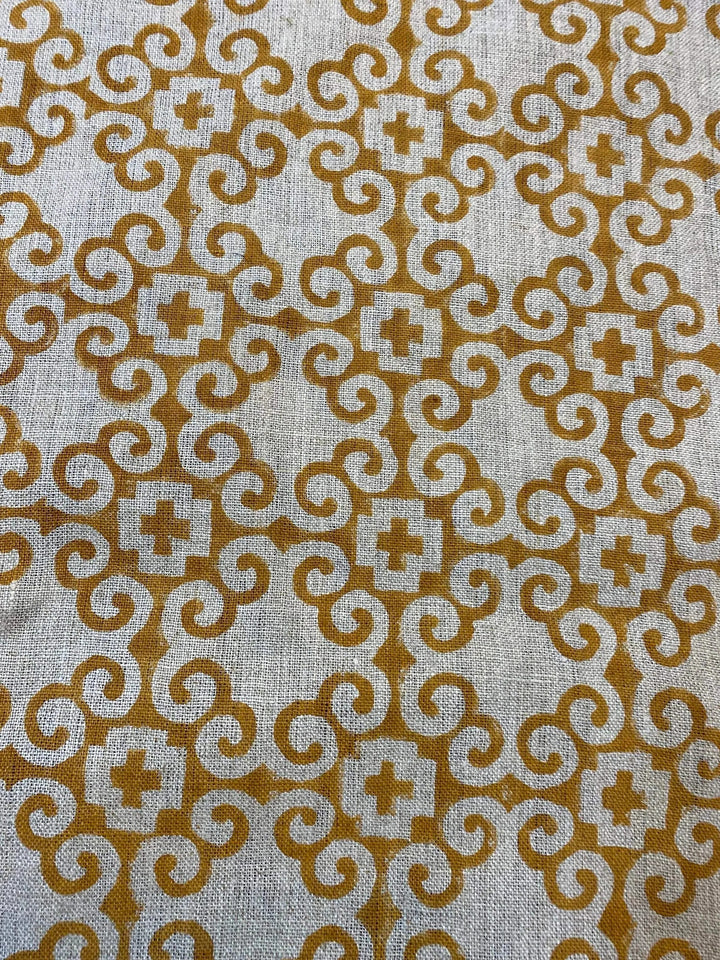 58" inches Hand Block Printed Linen Fabric , Home Decor Best Linen Fabric for decor, pillows ,upholstery, curtain - Maple Village Lane