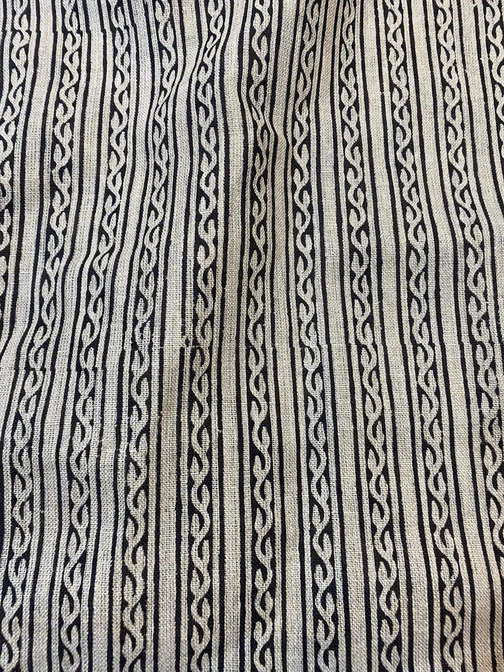 58" inches Hand Block Printed Linen Fabric , Home Decor Best Linen Fabric for decor, pillows ,upholstery, curtain - Maple Village Lane