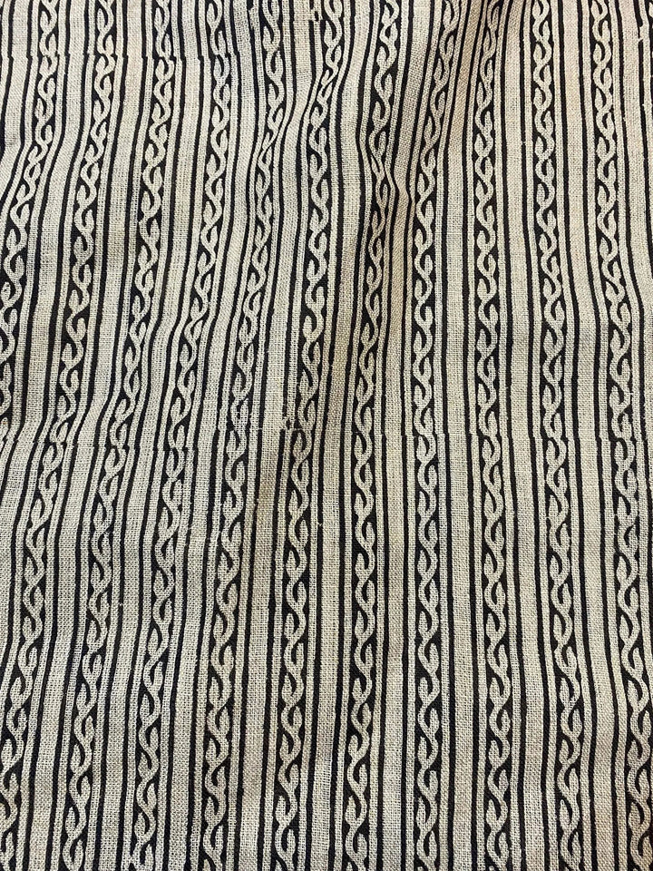 58" inches Hand Block Printed Linen Fabric , Home Decor Best Linen Fabric for decor, pillows ,upholstery, curtain - Maple Village Lane