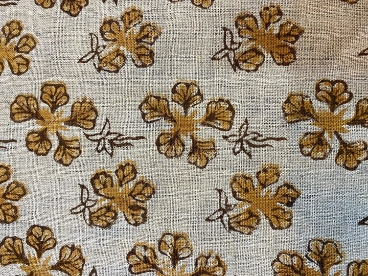 58" inches Hand Block Printed Linen Fabric , Home Decor Best Linen Fabric for decor, pillows ,upholstery, curtain - Maple Village Lane