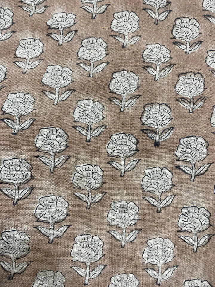58" inches Hand Block Printed Linen Fabric , Home Decor Best Linen Fabric for decor, pillows ,upholstery, curtain - Maple Village Lane