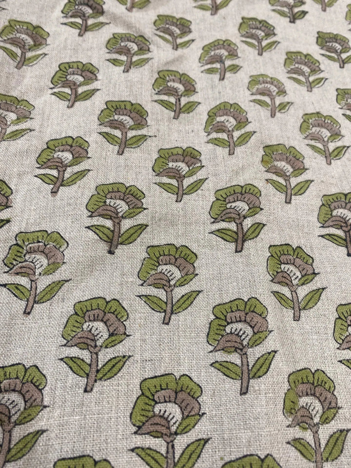 Linen fabric, Fabric by yard, Hand printed fabric, Block Print Fabric, Indian Fabric