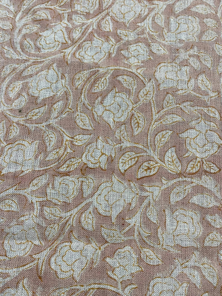 58" inches Hand Block Printed Linen Fabric , Home Decor Best Linen Fabric for decor, pillows ,upholstery, curtain - Maple Village Lane