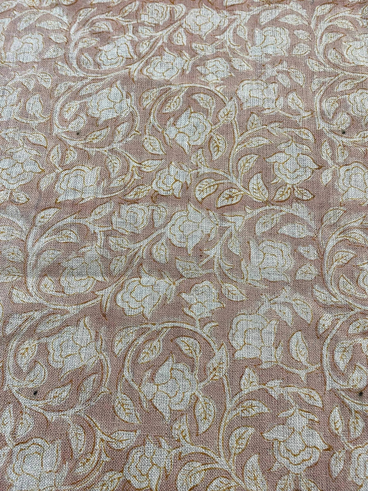 58" inches Hand Block Printed Linen Fabric , Home Decor Best Linen Fabric for decor, pillows ,upholstery, curtain - Maple Village Lane