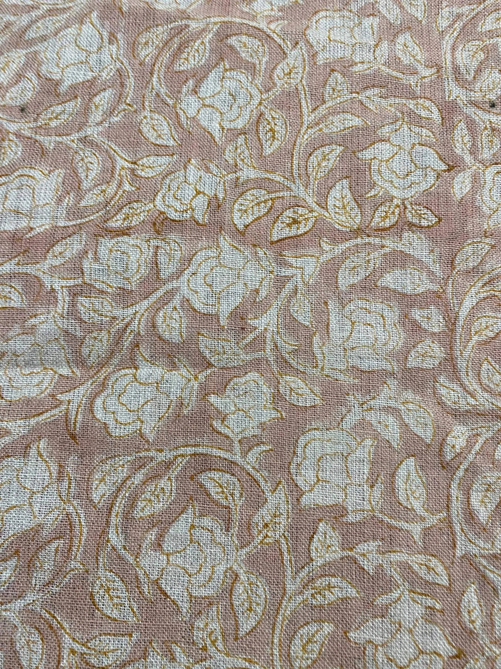 58" inches Hand Block Printed Linen Fabric , Home Decor Best Linen Fabric for decor, pillows ,upholstery, curtain - Maple Village Lane