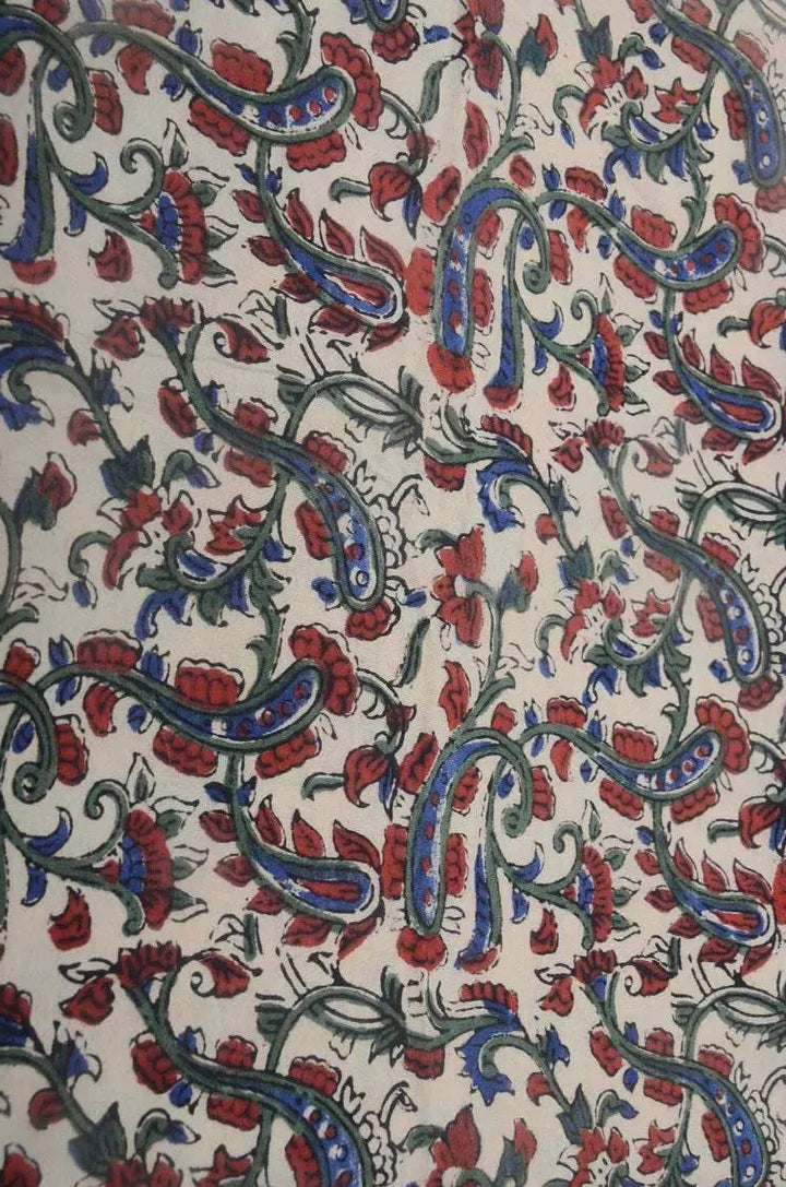 Hand Block Printed Linen Fabric by the Yard - Decor, Pillows ,Upholstery, Curtain - Maple Village Lane