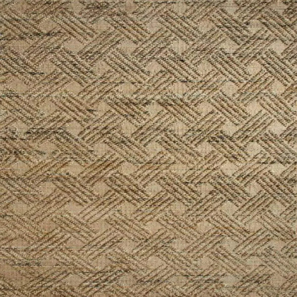 Natural Herringbone Jute and Cotton Rug