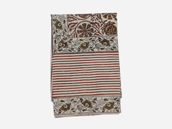 Dawn Floral Block Print Tablecloth