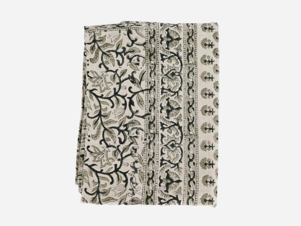 Bella Floral Block Print Tablecloth