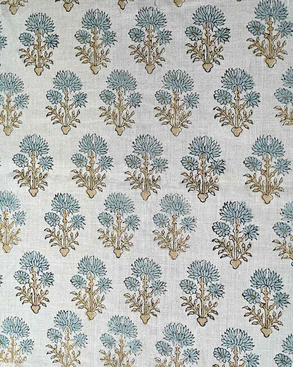 Sandra Hand-Block Printed Linen Fabric