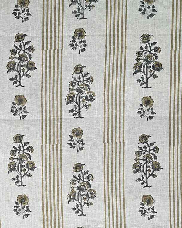 Arla Hand Block Printed Linen Fabric