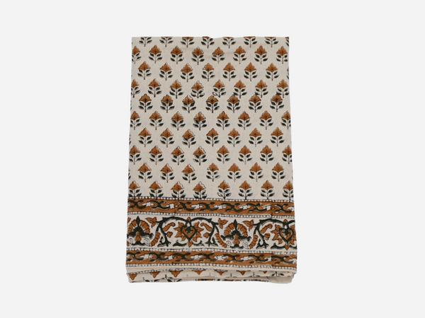Missandri Floral Block Print Tablecloth