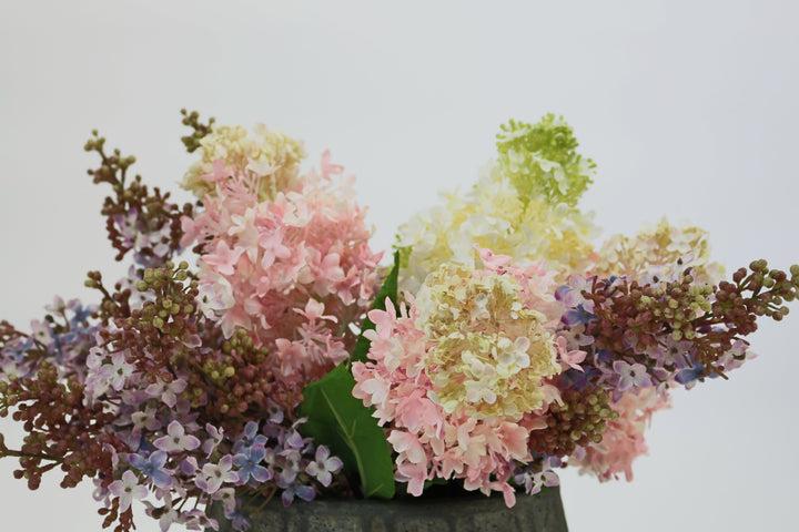 Faux Pink Hydrangea Stem