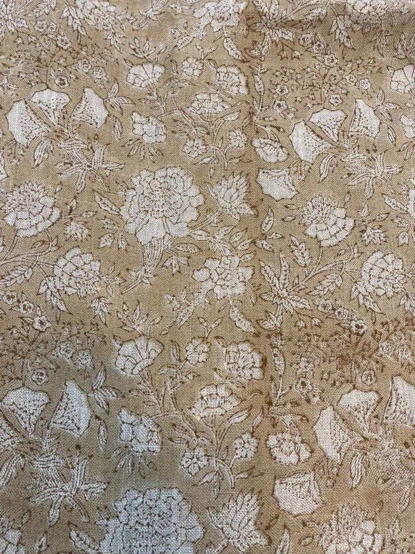 Hand Block Printed Linen Fabric , Home Decor Best Linen Fabric for decor, pillows ,upholstery, curtain - Maple Village Lane