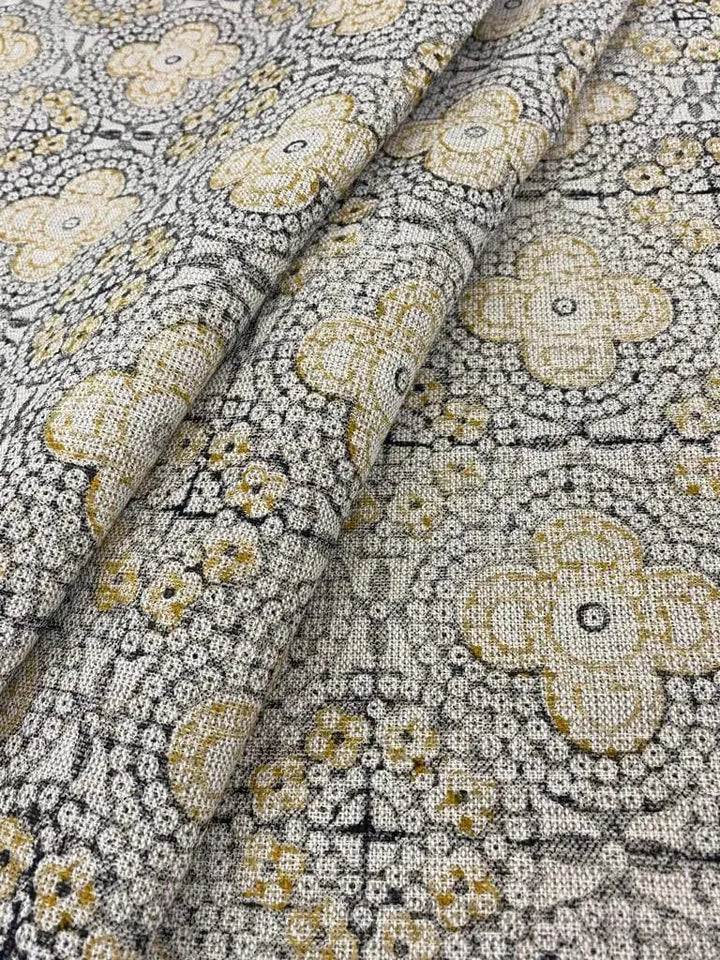 Block Print Handloom Linen Fabric Heavy Linen Fabric ,upholstery Fabric, pillow Cover Fabric, Thick fabric natural linen - Maple Village Lane