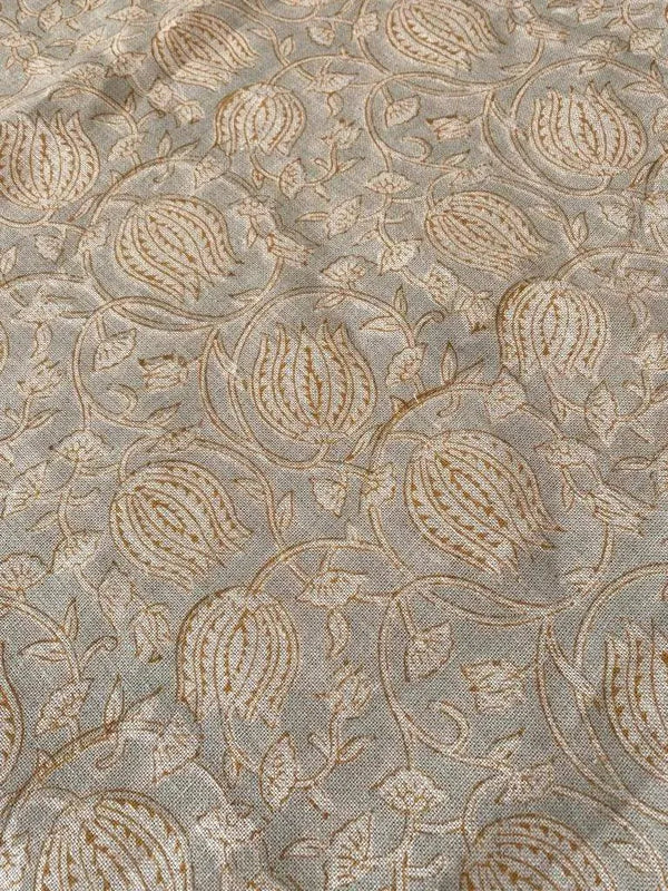 Vivienne Block Print Upholstery Linen Fabric