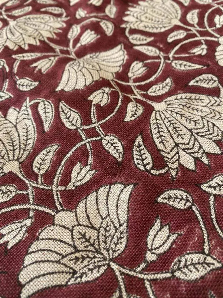 Tulip Flower Block Print Upholstery Fabric - Maple Village Lane