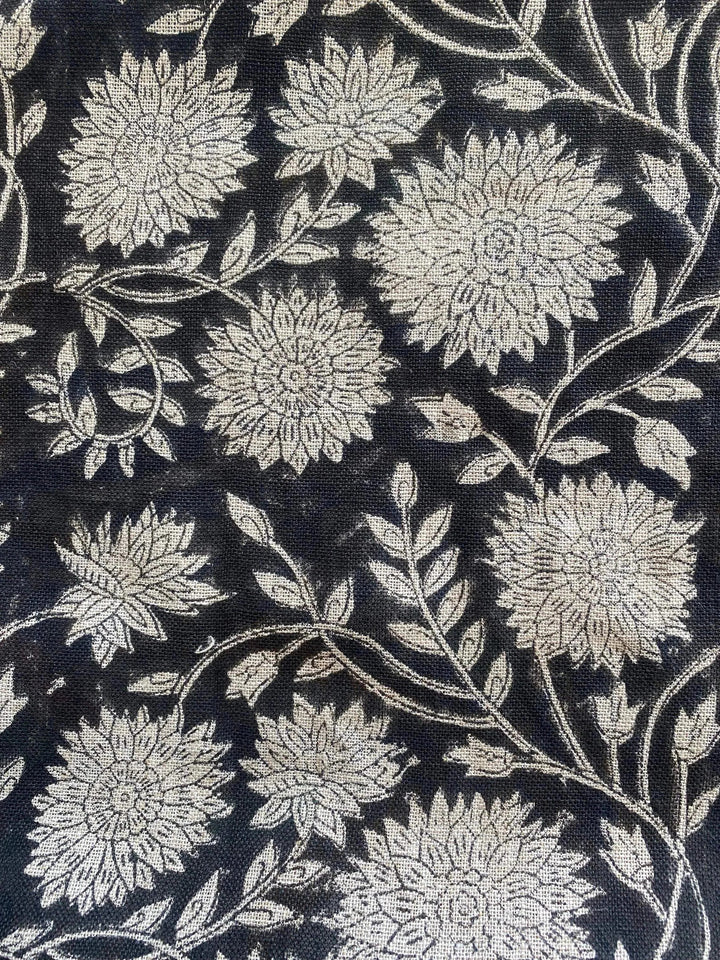 Linen fabric, Fabric by yard, Hand printed fabric, Block Print Fabric, Indian Fabric