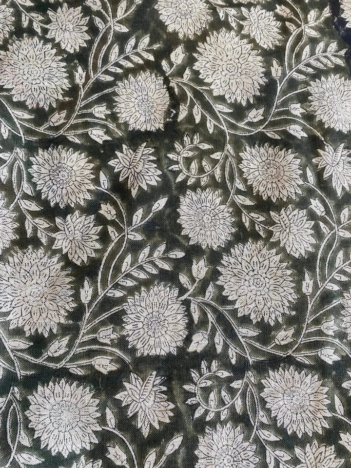 58" inches Hand Block Printed Linen Fabric , Home Decor Best Linen Fabric for decor, pillows ,upholstery, curtain - Maple Village Lane