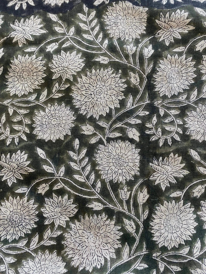 58" inches Hand Block Printed Linen Fabric , Home Decor Best Linen Fabric for decor, pillows ,upholstery, curtain - Maple Village Lane