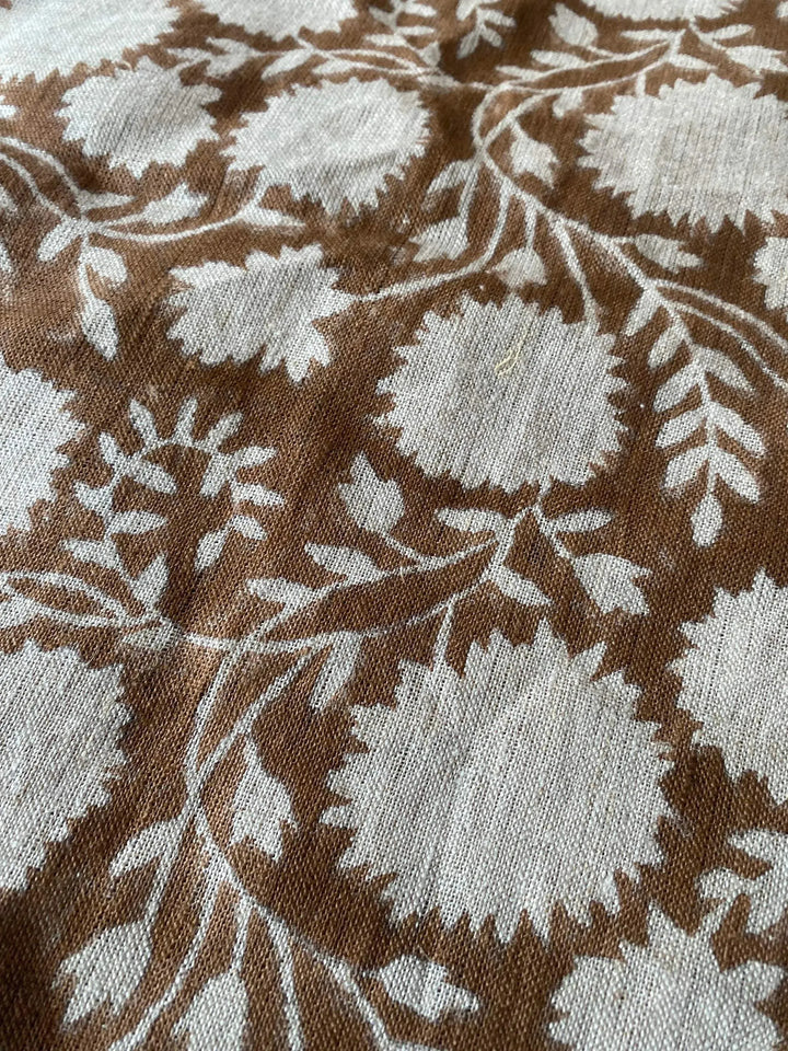 Zaples Block Print Linen Designer Fabric for Upholstery, Curtains and more - Maple Village Lane
