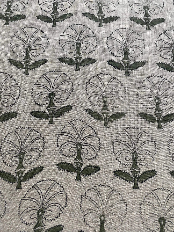 Clove Indian Hand Block Print Fabric with Designer Floral Print - Maple Village Lane